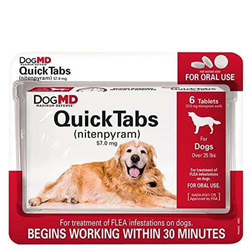 Maximum Defense QuickTabs Flea Treatment for Dogs over 25 lbs, 6 Tablets