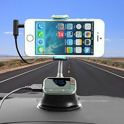Digiplus Smart Holder car mount cradle Hands-free Car Kit, car Charger,car MP3 player, Wireless Bluetooth FM Transmitter for iPhone 6 6S 5S 5C 5 4S 4 Samsung Galaxy S6 S5 S4 Note 5 HTC Android Smartphones