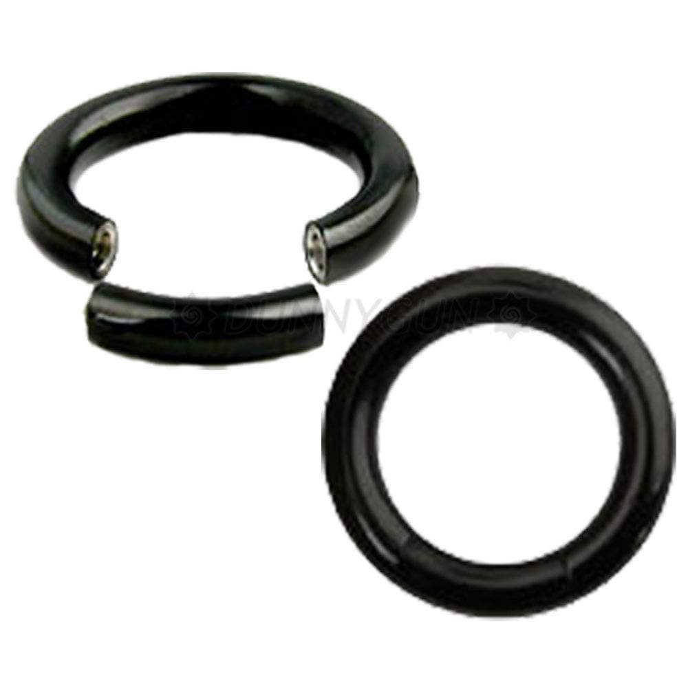 Dunnygun 8G 1/2" Pair Black Steel Segment Rings