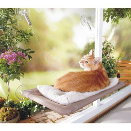 sunny seat Cat Bed, Cat Window Perch Window Seat Suction Cups Space Saving Cat Hammock Pet Resting Seat Safety Cat Shelves - Providing All Around 360° Sunbath for Cats Weighted up to 30lb