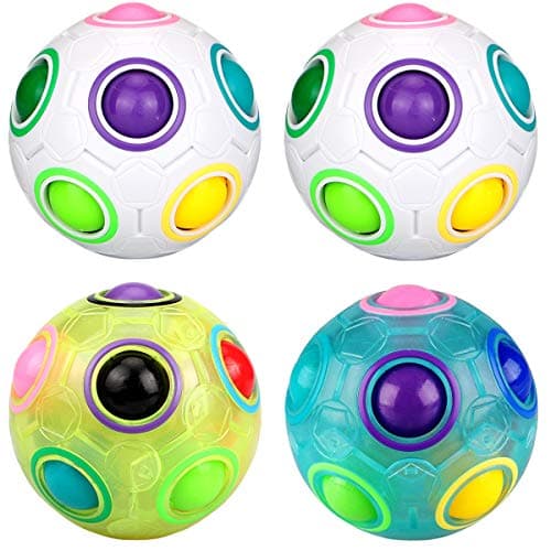 Dreampark Magic Rainbow Ball, 4 Pack Puzzle Ball Game Fidget Cube Toy for Kids and Adults
