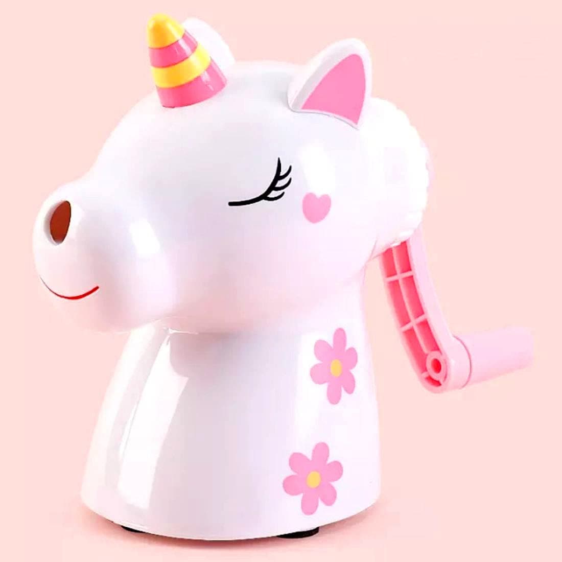 KOMTO Unicorn Hand Crank Mechanical Accessory Sharpener Creative Student Pencil Sharpener for Kids School Supply Table Pencil Sharpeners (Unicorn)