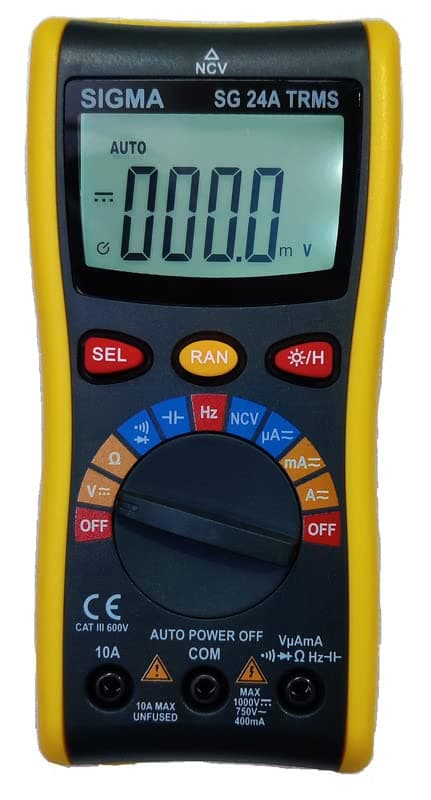 Sigma Instruments True Rms 24A Digital Multimeter With Calibration Certificate - Battery Powered