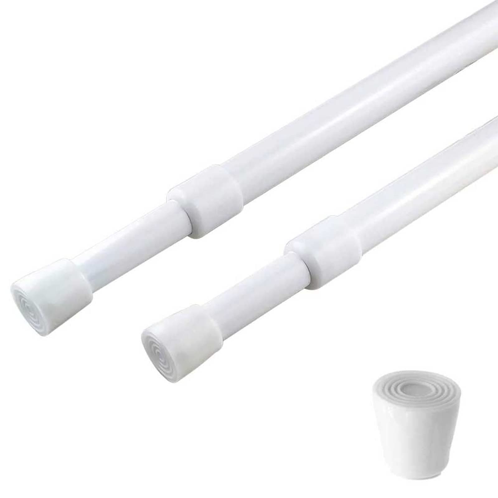 2 Pack Curtain Rod Adjustable 28-43 Inches,5/8" Diameter, White,Small Short E...