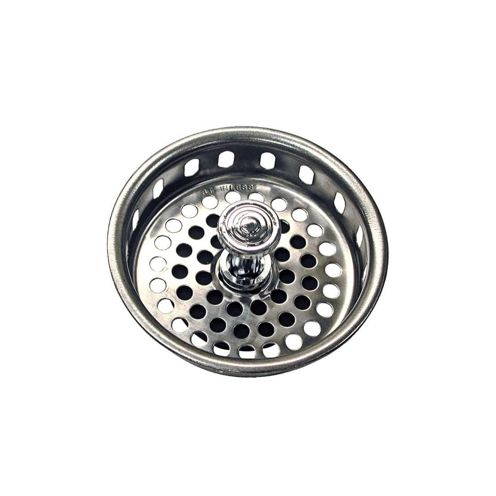 Danco 80900 Universal Basket Strainer With Drop Center Post, Stainless Steel, Chrome Plated