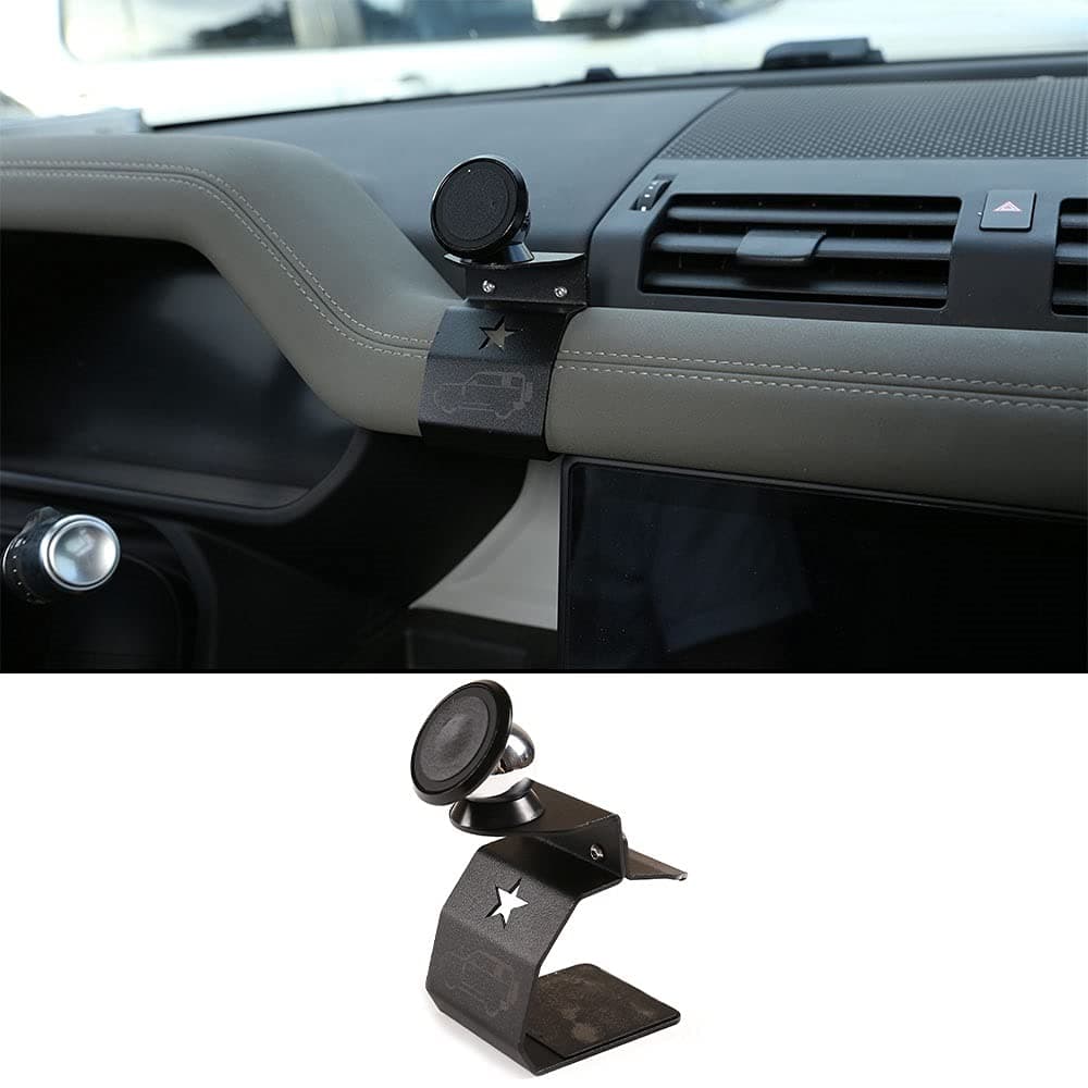 Alumium Alloy/ABS Car Interior Center Console Dashboard Main Co-Pilot Air Vent Mobile Phone Holder for Land Rover Defender 110 2020 2021 2022 Car Accessories (Style 3)