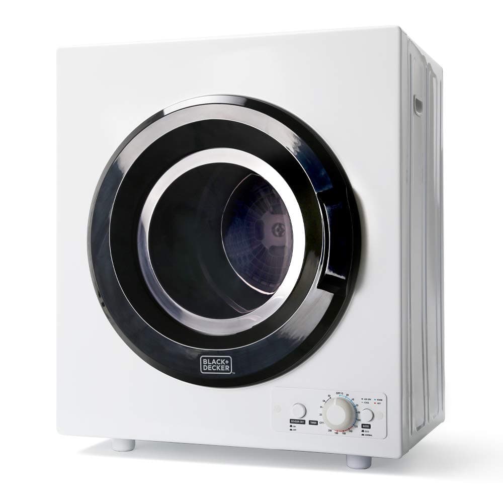 BLACK+DECKER BCED26 Compact Dryer for Standard Wall Outlet, Small, 5 Modes, Load Volume 8.8 lbs., White