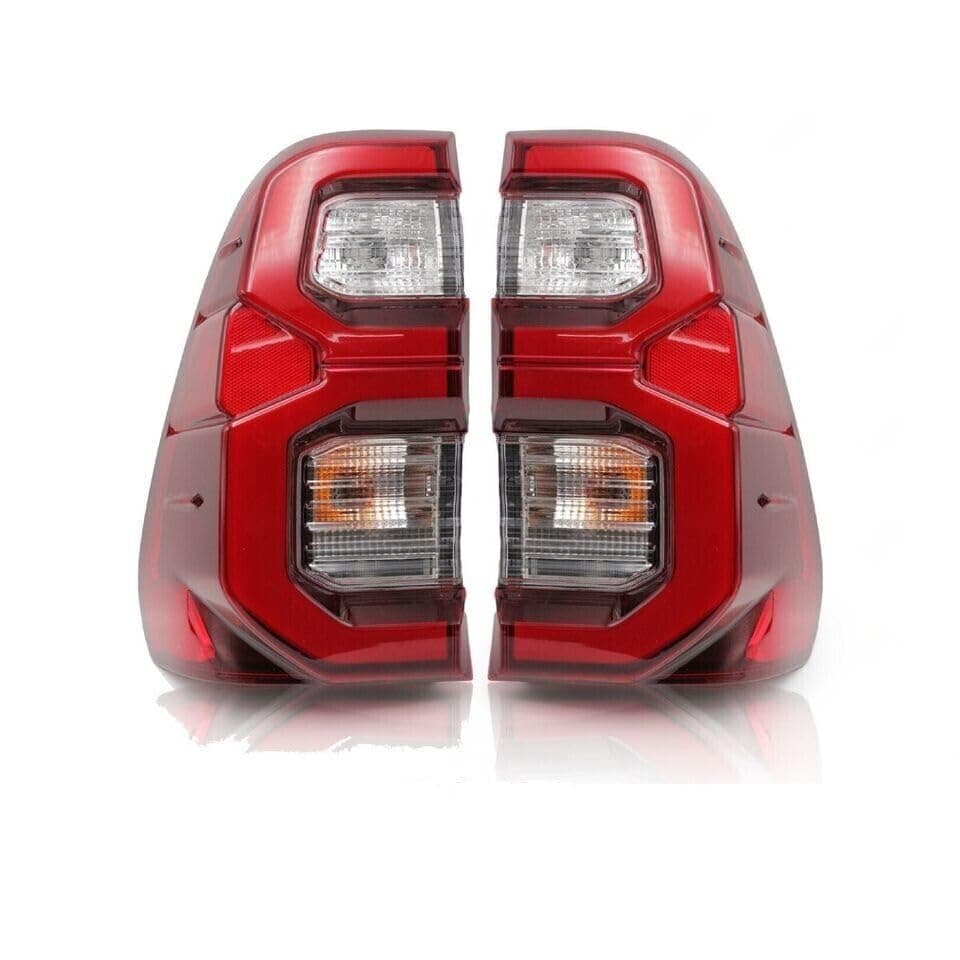 Rear LED Tail Light Assembly Back Brake Lamp Warning Replacement Light For Toyota Hilux Revo Rocco SR5 2020 2021 2022 2023 2024 (Pair)