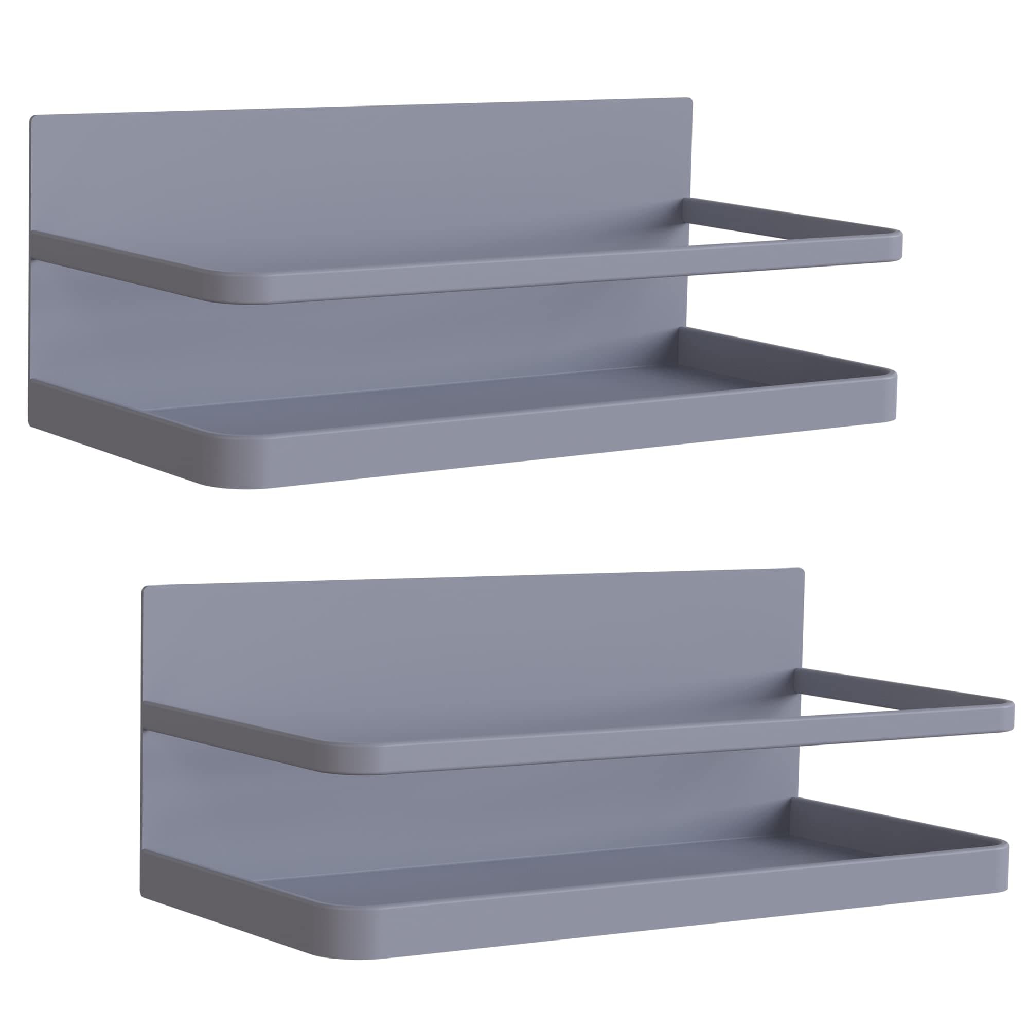 Magnetic Spice Rack Organizer Single Tier Refrigerator Spice Storage Shelf, Easy to Install The Side of The Refrigerator Can Hold spices (Gray 2)