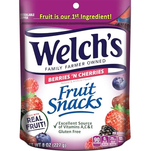 WELCH?S Fruit Snacks, Berries 'n Cherries, 8 Ounce