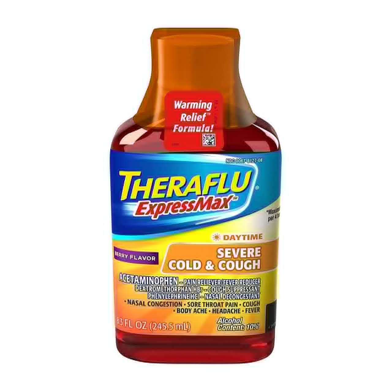 Theraflu Daytime ExpressMax Severe Cold & Cough, Berry - 8.3 oz, Pack of 2