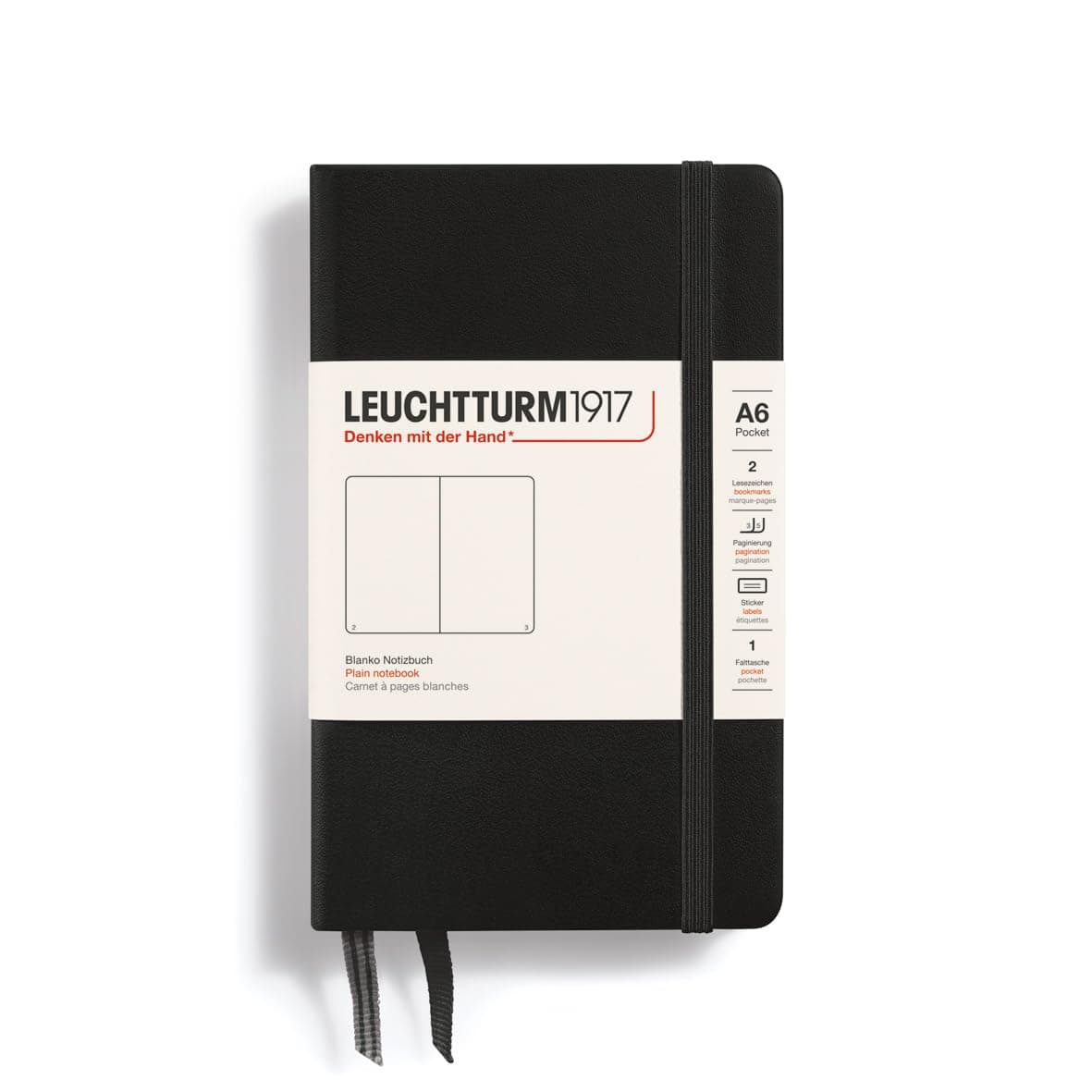 Leuchtturm 317257 Notebook, A6, Plain, Black