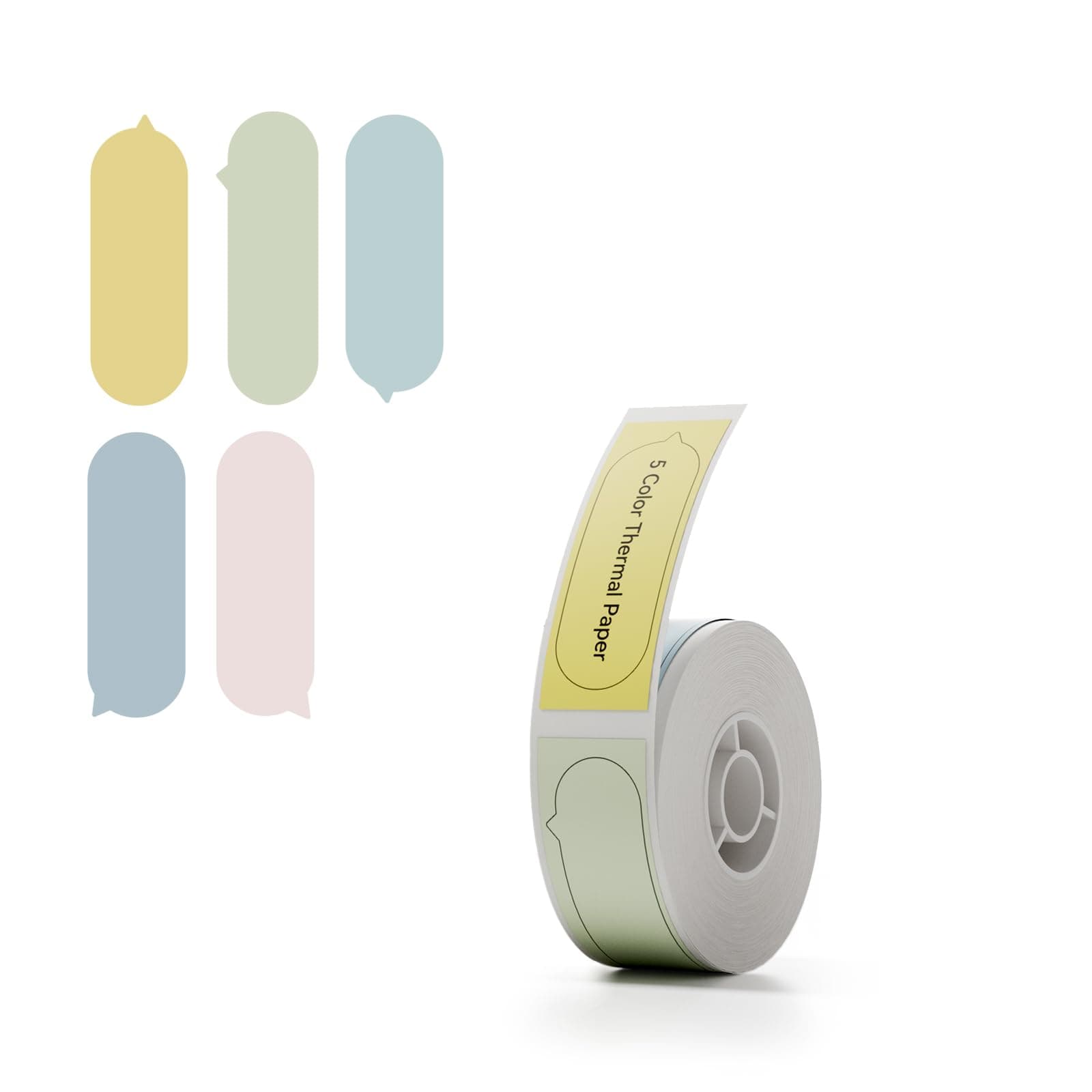 D110 Label Maker Tape, 14x40mm (0.55"x1.57") 160Label/Roll, Waterproof Label for Home Office Oragnization (5 Colors)