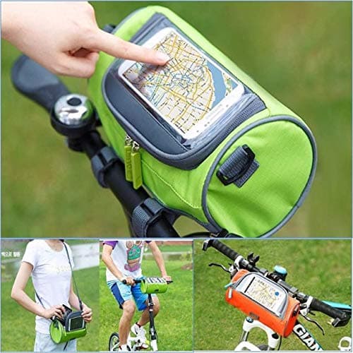 Modulyss Polyester Travel Bicycle Smart Phone Pouch Handlebar Bag with Touch Screen Cover Portable Water Resistant (Multicolour)