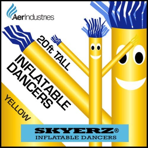 20FT Yellow Skyer Wacky Waving Inflatable Fly Sky Guy Puppet Advertising Dancing Tube