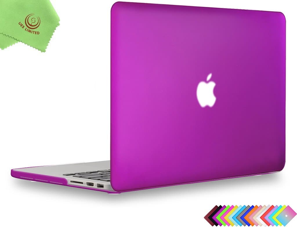 UESWILL Smooth Matte Hard Case for MacBook Pro (Retina, 15 inch, Mid 2012/2013/2014/Mid 2015), Model A1398, No CD-ROM, No Touch Bar, Deep Purple