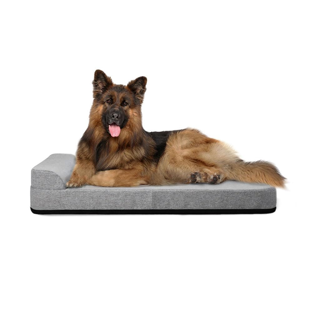 DiggsBolstr Memory Foam Dog Bed with Headrest - Ideally Sized Evolv Dog Crate Pad - Premium Orthopedic Pet Bed for Crate or Home - X-Large