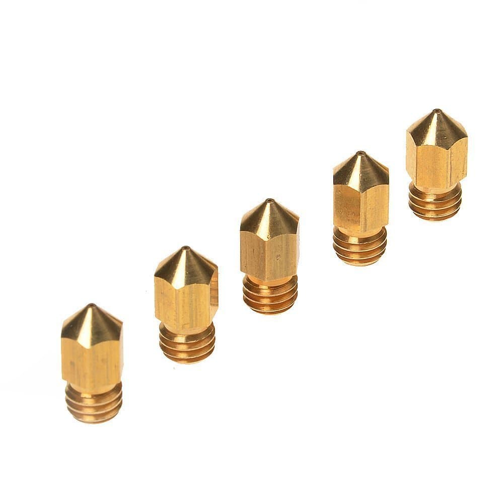 Kingstorm 5PCS 3D Printer 0.4mm Extruder Brass Nozzle Print Head for Makerbot MK8 1.75mm ABS PLA Printer