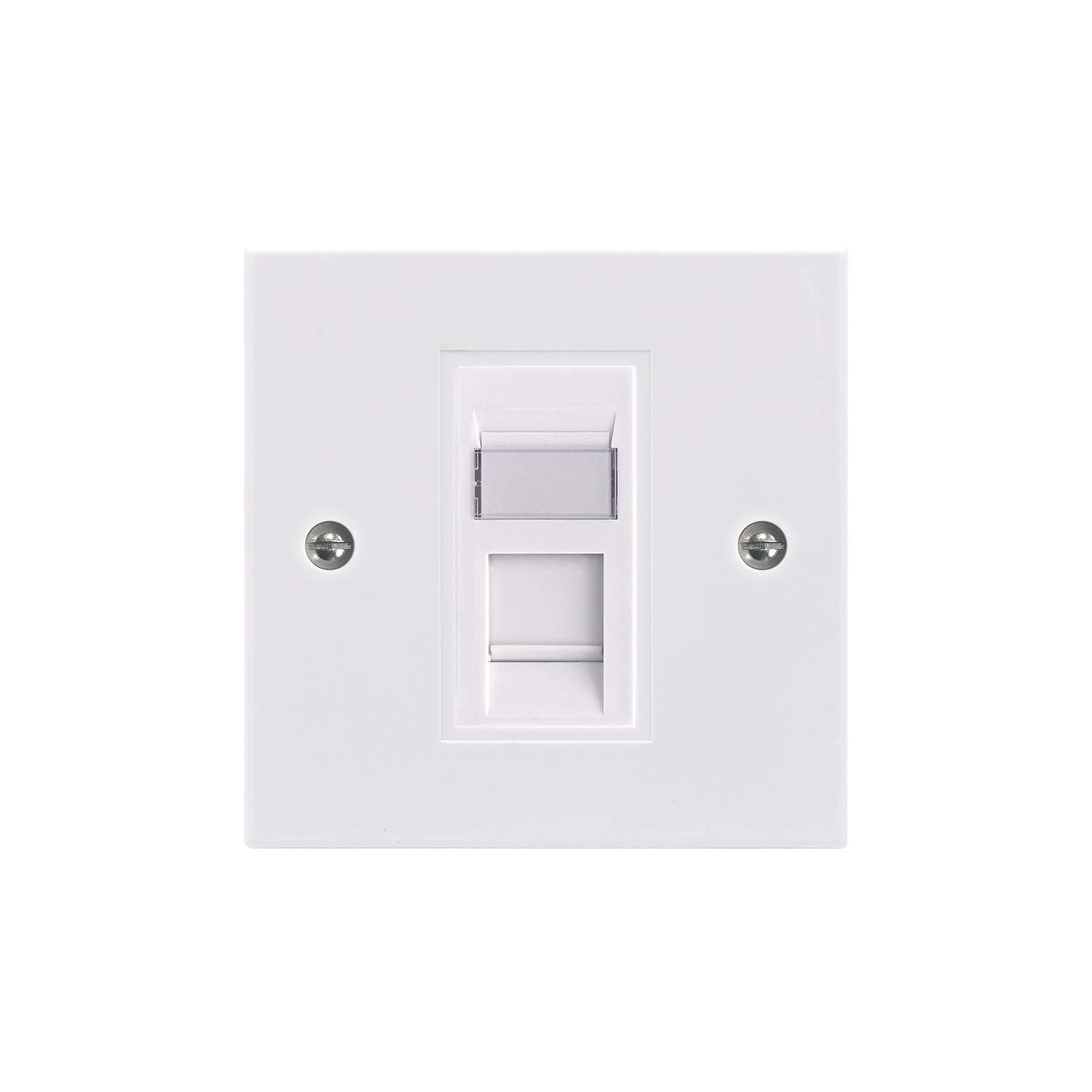 VCELINK RJ45 Socket Cat6 Ethernet Wall Socket with Keystone Jack, Cat6 Wall Plate Single Port Faceplate Flat Data Socket for CAT6/CAT5E/CAT5 Network Cables