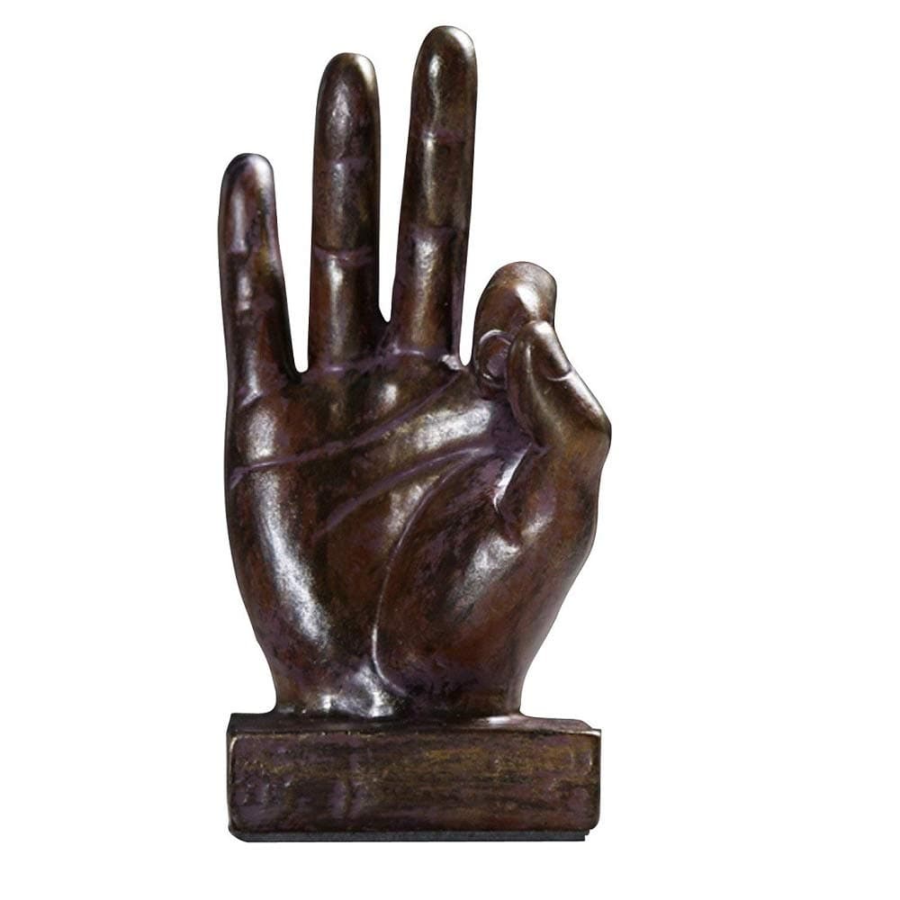 SmartHouseware Hand Sculpture Decor Finger Statue Resin Desk Decorations For Home & Office (Ok Fingers)