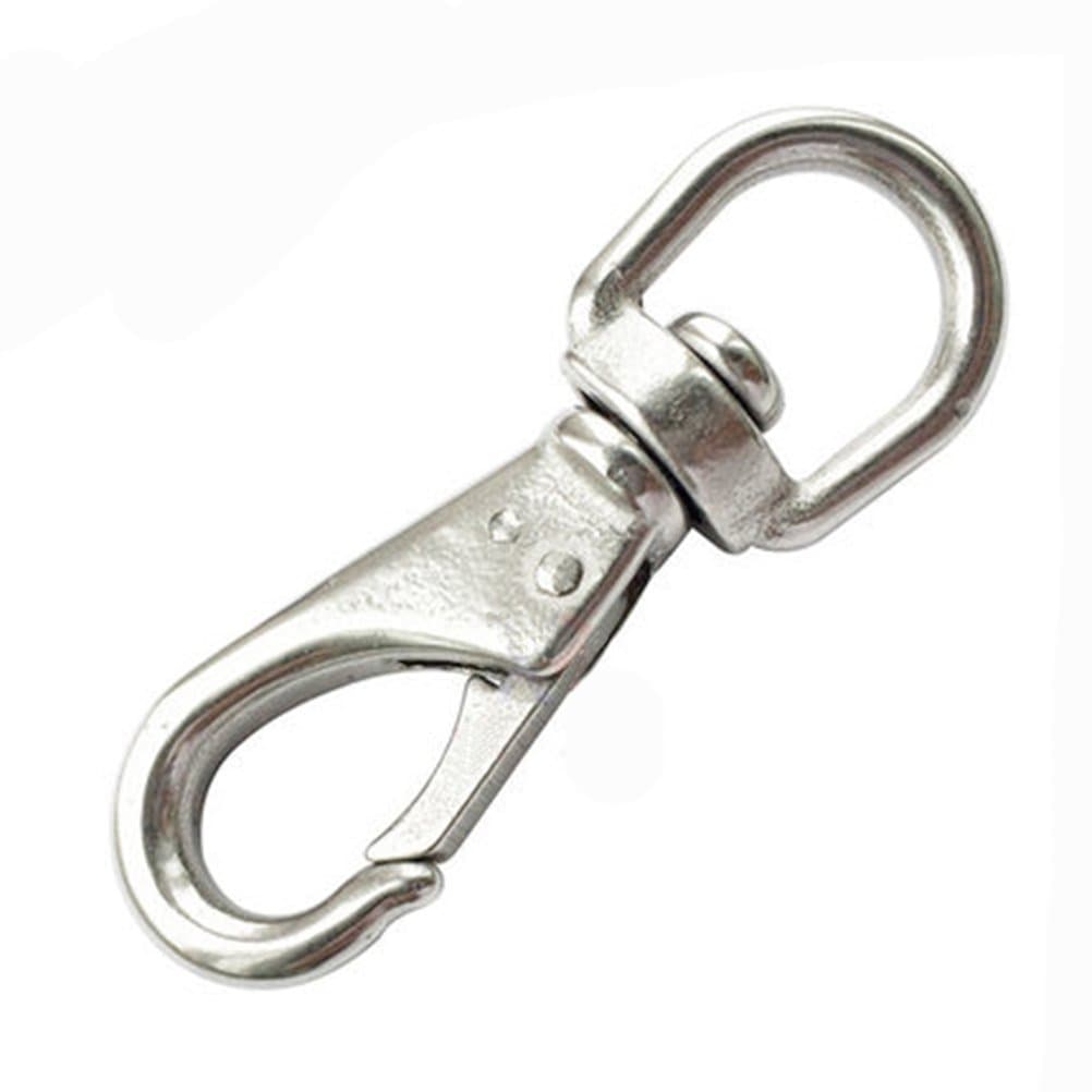 Lehigh 7014-6 3-3/4-Inch by 7/8-Inch 70-Pound Round Steel Swivel Eye Bull Snap, Nickel Plated