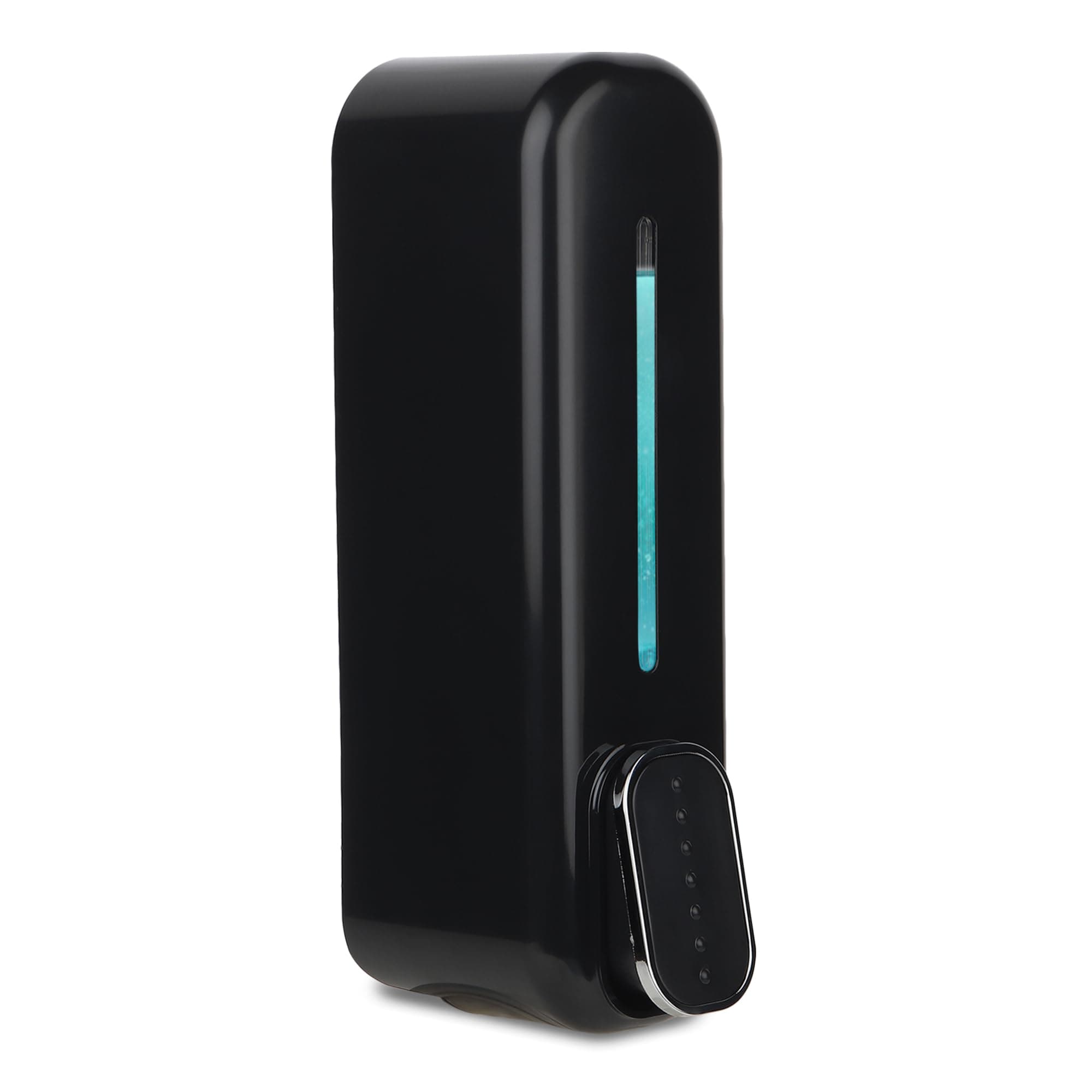 BATH GURU Bathroom Soap Shampoo Abs Wall Mounted Liquid Sanitizer Gel Kitchen Dishwash Plastic Dispenser 350 Ml Pack of 1 Slim Black