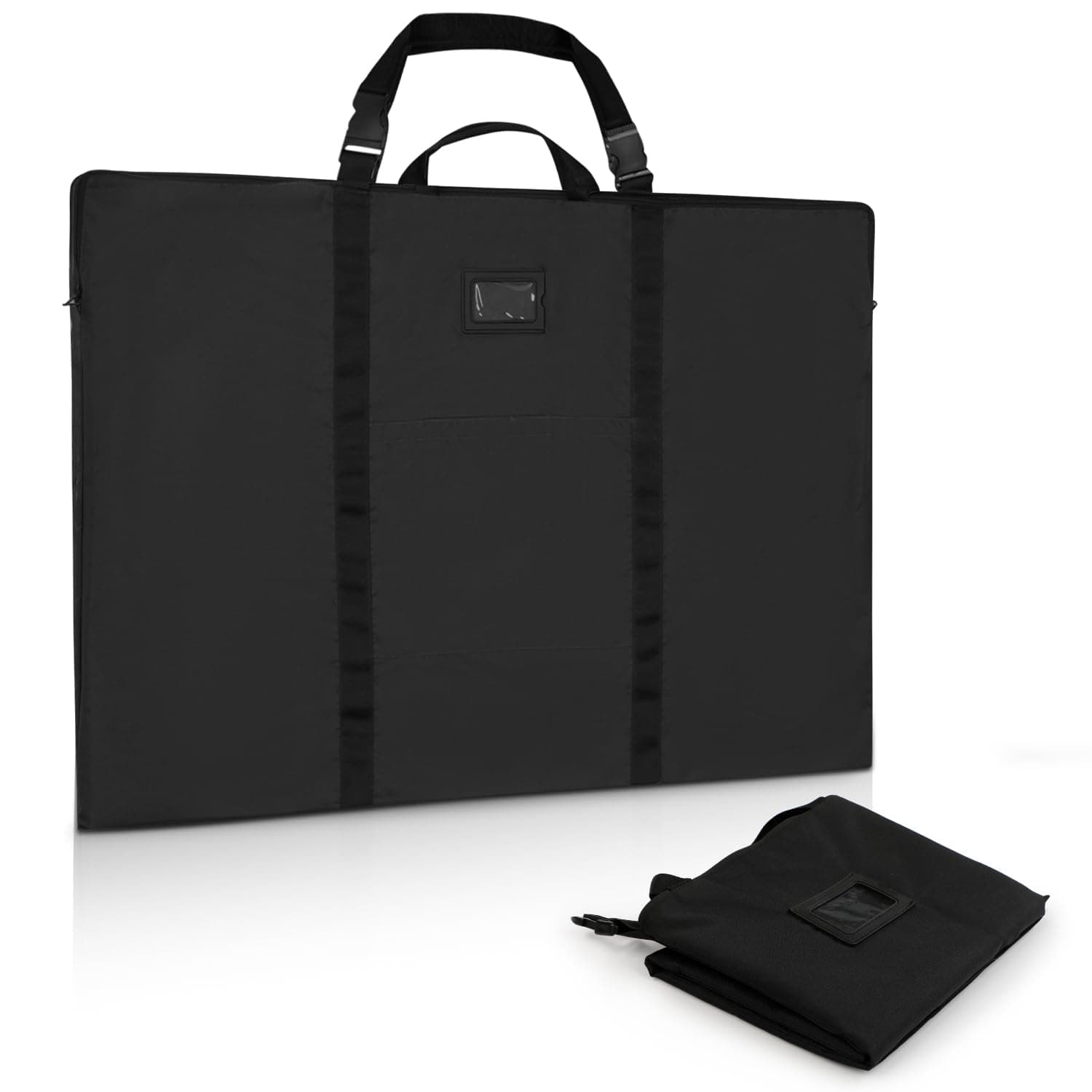A1 Art Portfolio Case, Artwork Painting Folder Bag with Multi Handles, Slim Waterproof Carrying Storage Bag for Canvas Paintings, Mounted Art,Cardboard, Photography(24" x 36"), Black, 91 cm x