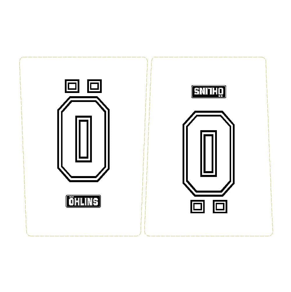 Ohlins Upper Fork White On Clear Decal Sticker MX (42)