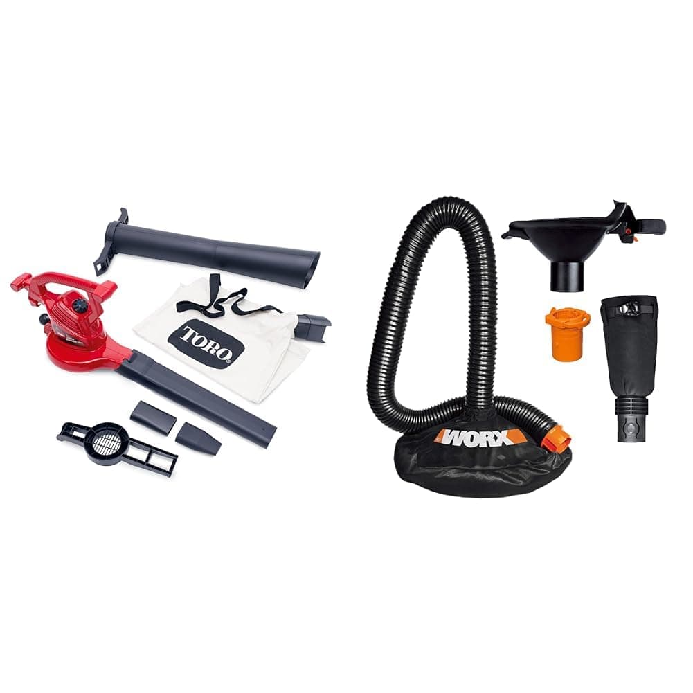 Toro 250 mph Electric Blower Vac Bundle with Worx Universal Leaf Collection System