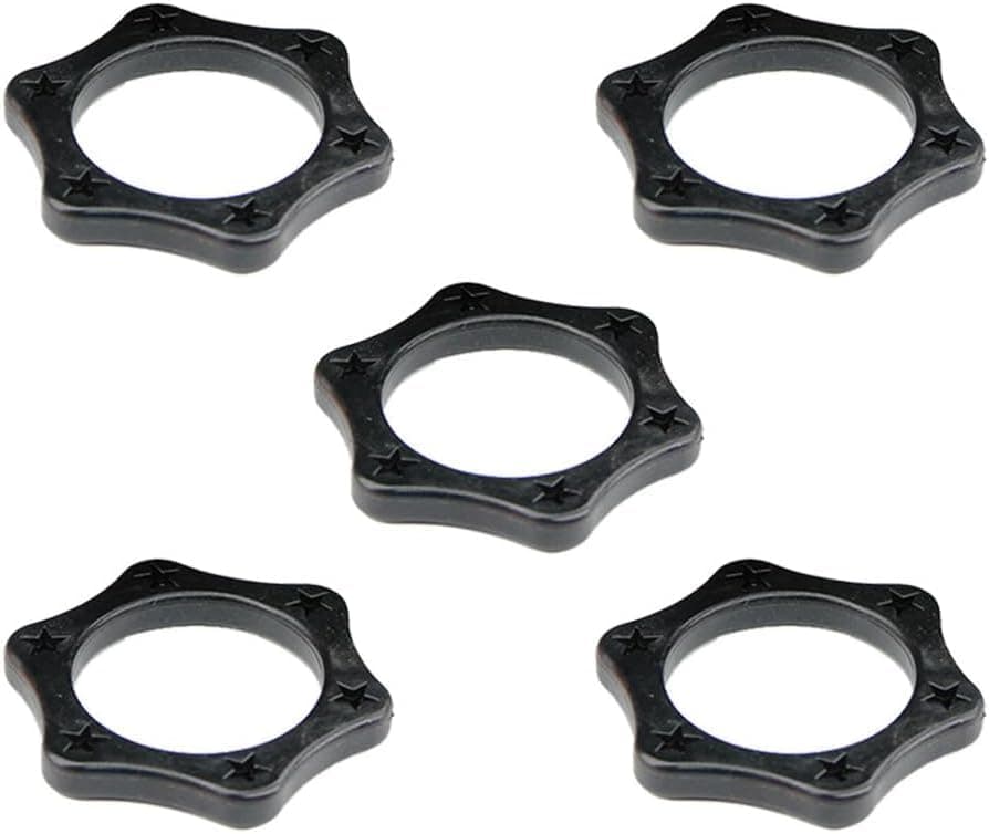 RUIAN 38mm Mic Anti-Rolling Ring Black Handheld Microphone Rubber Anti Slip Shockproof Hexagonal Protection Rings, 5Pcs