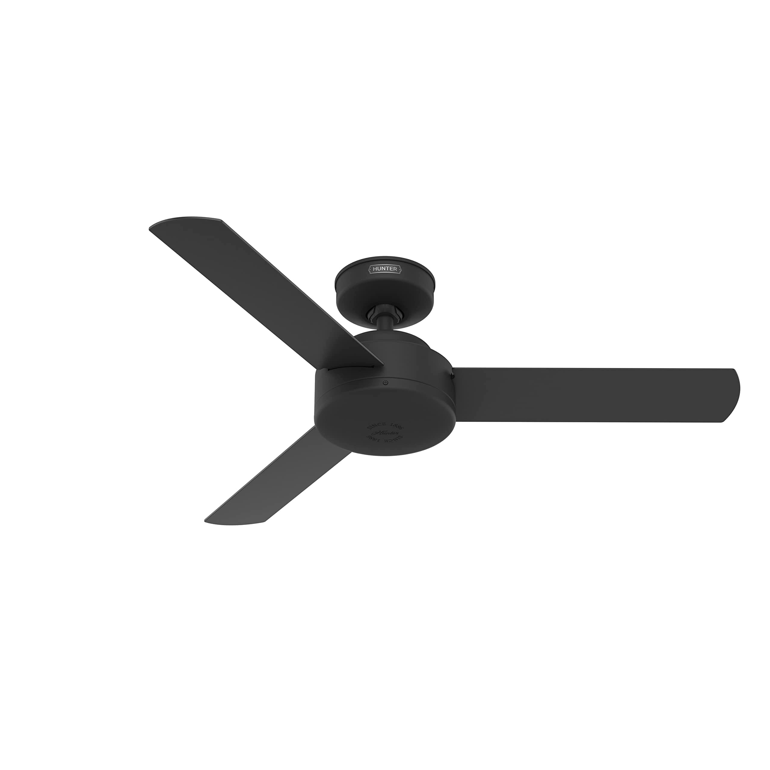 - 44 inch Indoor Ceiling Fan No Light - Black Modern Ceiling Fan without Light, 3 Blades, Standard Mount, For Bedroom, Living Room, or Kitchen, Wall Control - Presto 51847, Matte Black