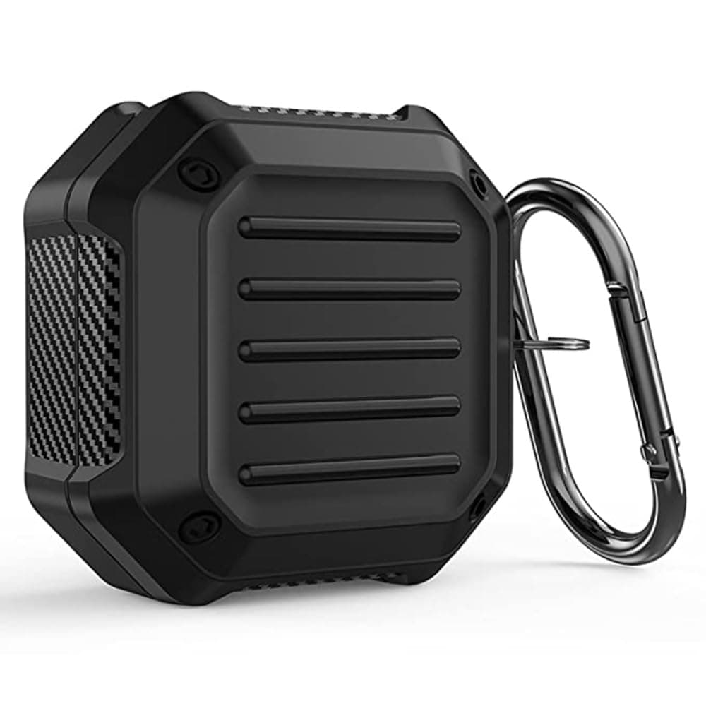 Elex Full Body Shockproof Protective Rugged Armor Cover Earbuds Accessories Wireless Charging Case with Keychain for Samsung Galaxy Buds 2/Galaxy Buds Pro (2021)/Buds Live (2020), Black