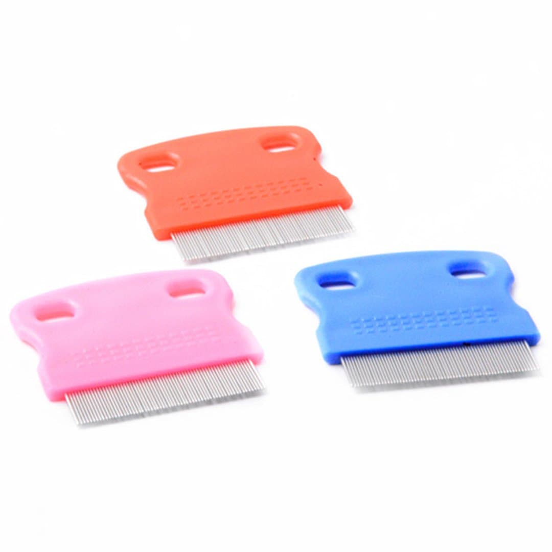 Ennc 3 Pack Pet Grooming Tool Fine Toothed Flea Comb Cat Dog Stainless Steel Comb for Cats Puppy Dogs,Random Color