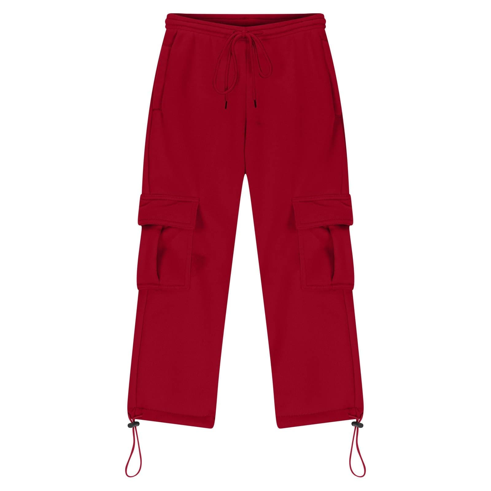 Boys' Open Bottom Fleece-Lined Sweatpants with Pockets High Elastic Waist Baggy Wide Straight Leg Pants 5-15 Years