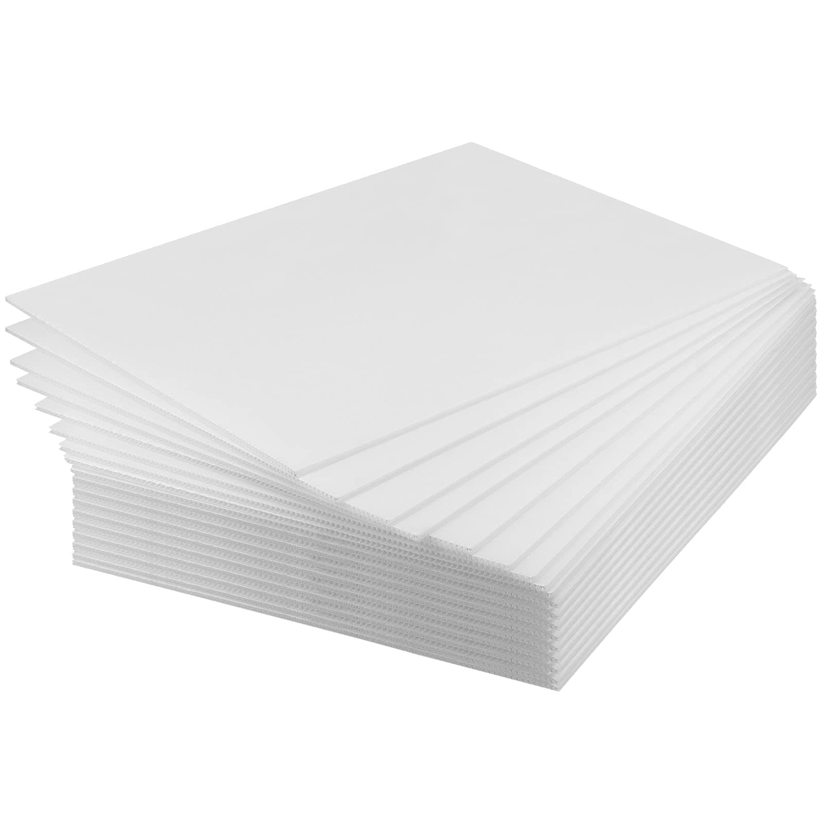 KEILEOHO 25 Pack 17 x 13 Inches White Corrugated Plastic Sheets, Blank Yard Signs, 3/16 Inch ThickPoster Board, Sign Board Yard Signboards for Presentations, Arts and Crafts, Decoration, Garage Sale
