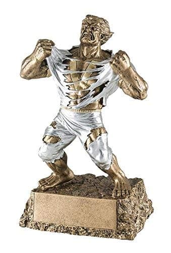 Decade Awards Monster Victory Trophy – 6.75 or 9.5 Inch Tall | Triumphant Beast Award | Victorious Champion Hulk Award for Sports or Academic Contests, 1st Place Winners – Engraved Plate on Request