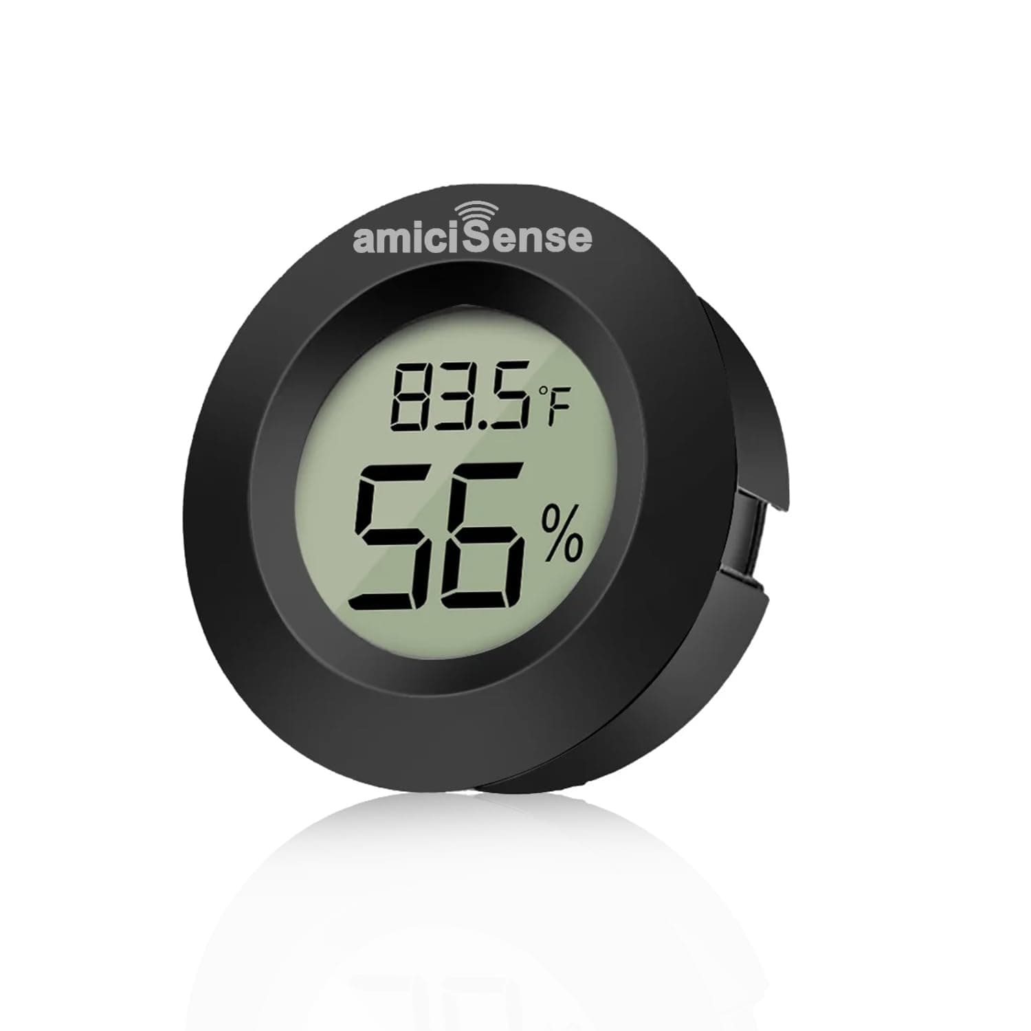 amiciSense Mini Thermometer & Hygrometer with Back Sensor – Temperature & Humidity Monitor for Home, Office, Car, Schools, Labs, and More
