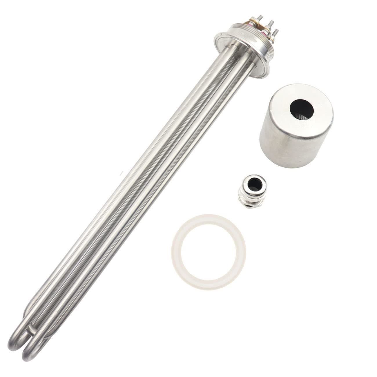 2 Inch (OD64) Tri-clamp Heating Element for Brewing Electric Immersion Water Heater 5500W 240V Ultra Low Watt Density