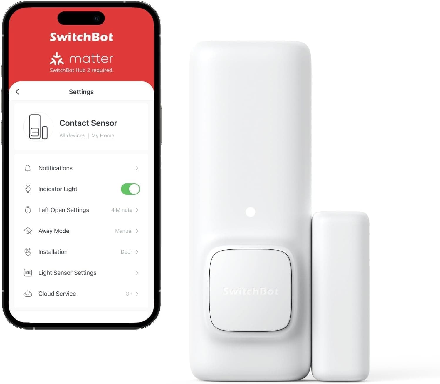 SwitchBot Door Alarm Contact Sensor - Smart Home Security Wireless Window Alarm and Door Sensor, Add SwitchBot Hub Mini to be Compatible with Alexa (1 Pack)