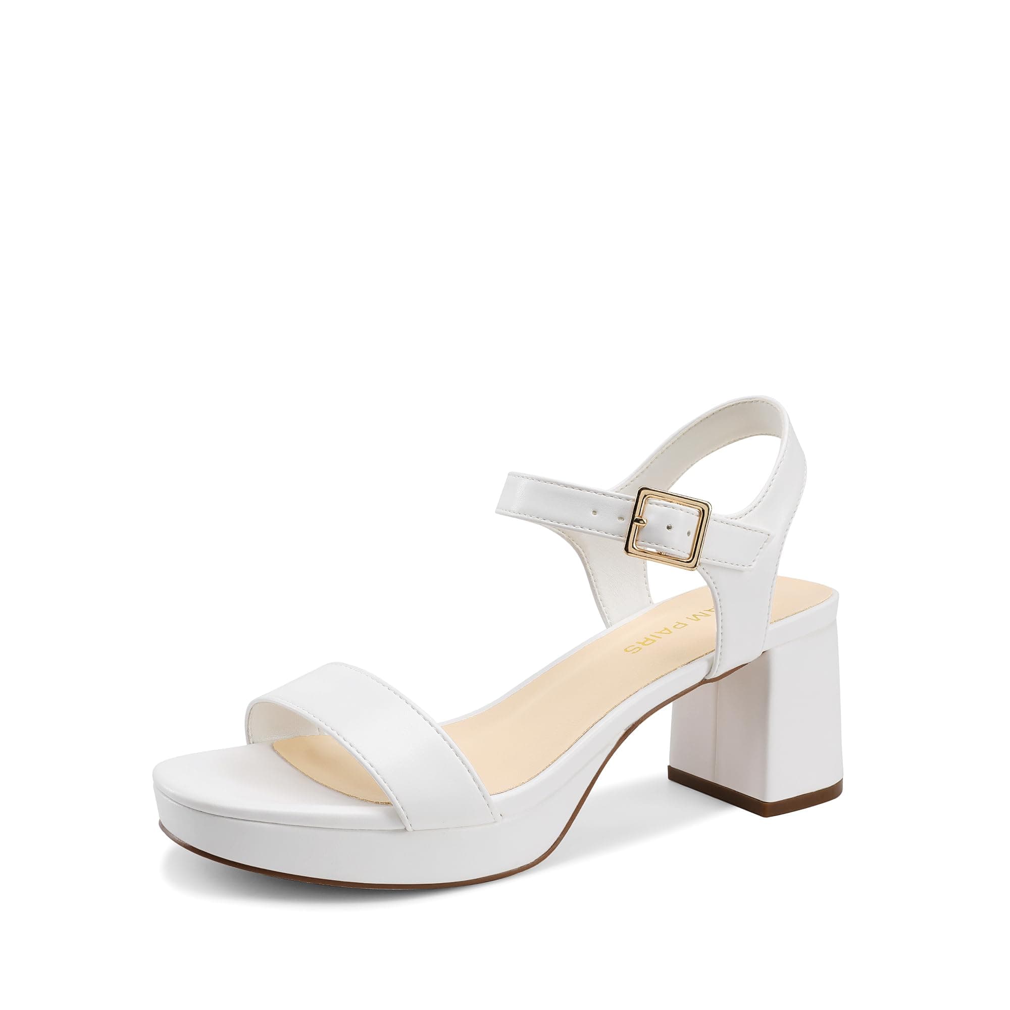 Women's Platform Heels Block Chunky Open Toe Ankle Strap Heel Fashion Wedding Party Dress Sandals Shoes