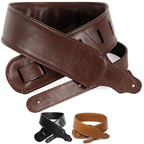 So There Padded Leather Guitar Strap - Genuine Leather Strap Best for Guitar or Bass - Brown