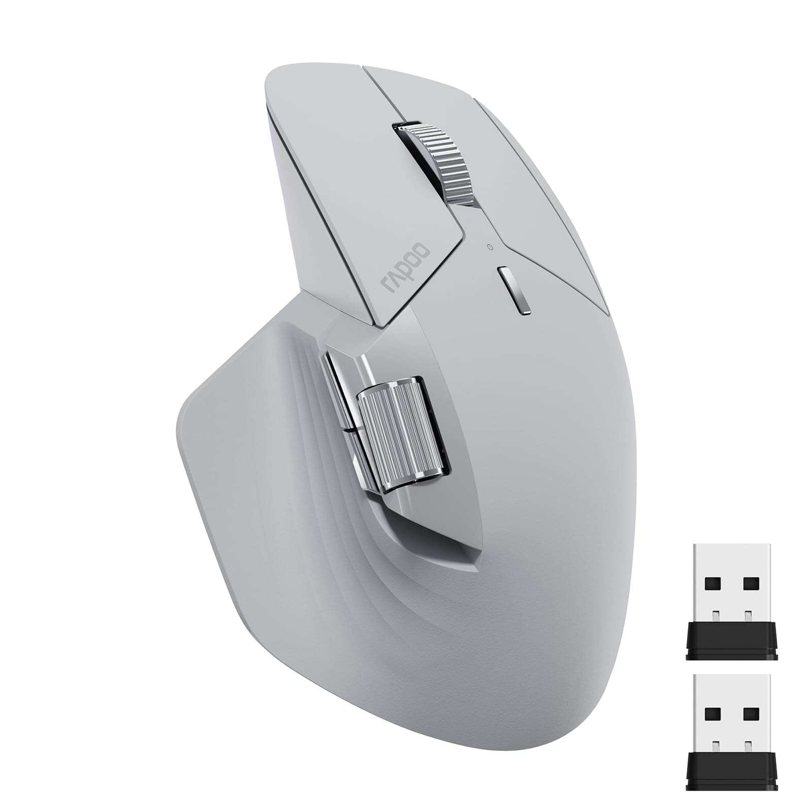 Rapoo MT760 Multi-Device Wireless Mouse supports Bluetooth 5.0 and 2.4GHz Tri-mode connectivity, connects up to 4 devices, 11 programmable buttons, 4K DPI high-definition sensor, ergonomic design for