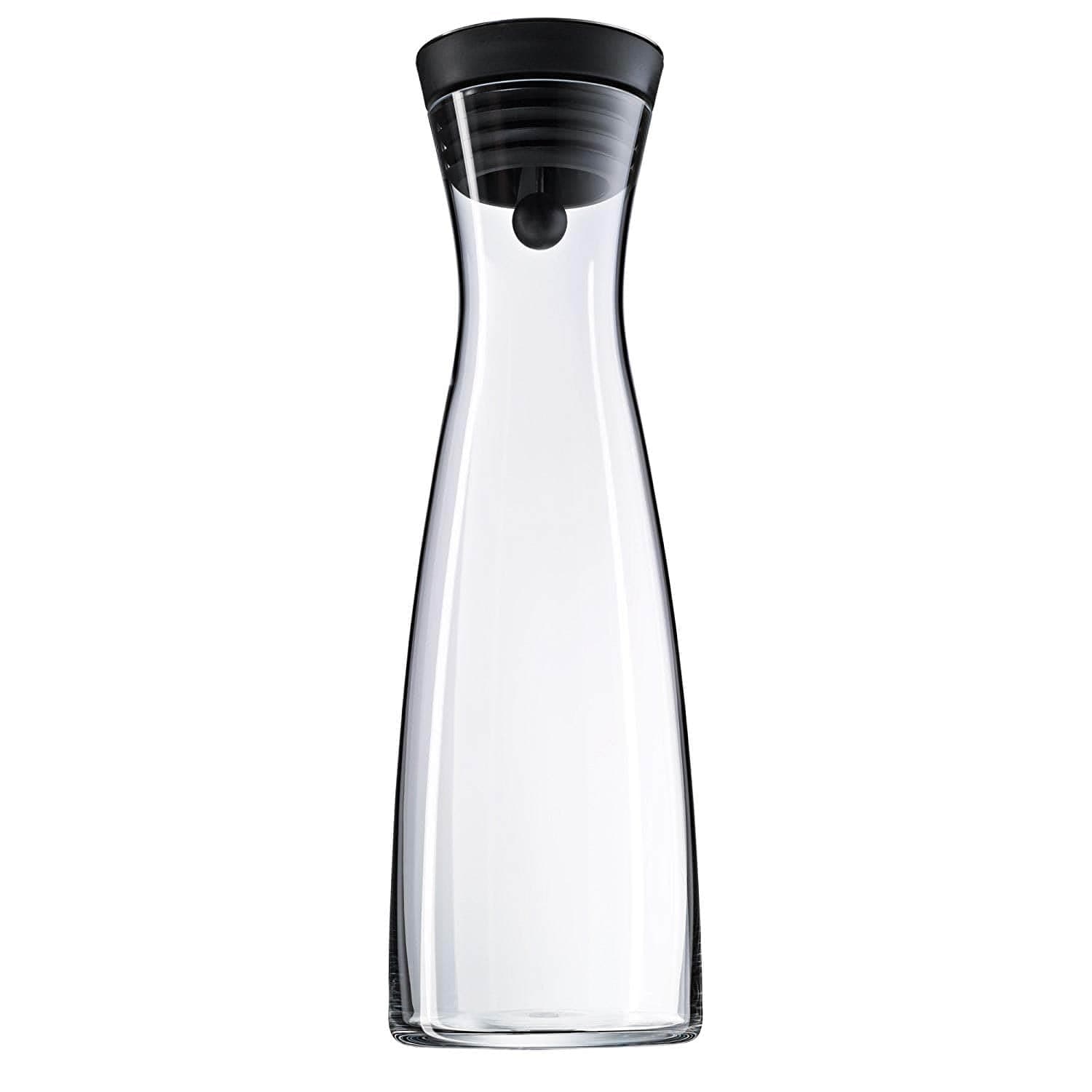 Close-Up Stopper Glass Cromargan Basic Water Decanter, Black, Height 32.7 cm, 1.5 Litre