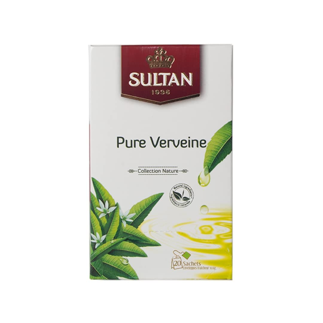 SULTAN TEA Pure Verbena, Herbal Moroccan Teas (Single Pack - 20 Tea Bags)