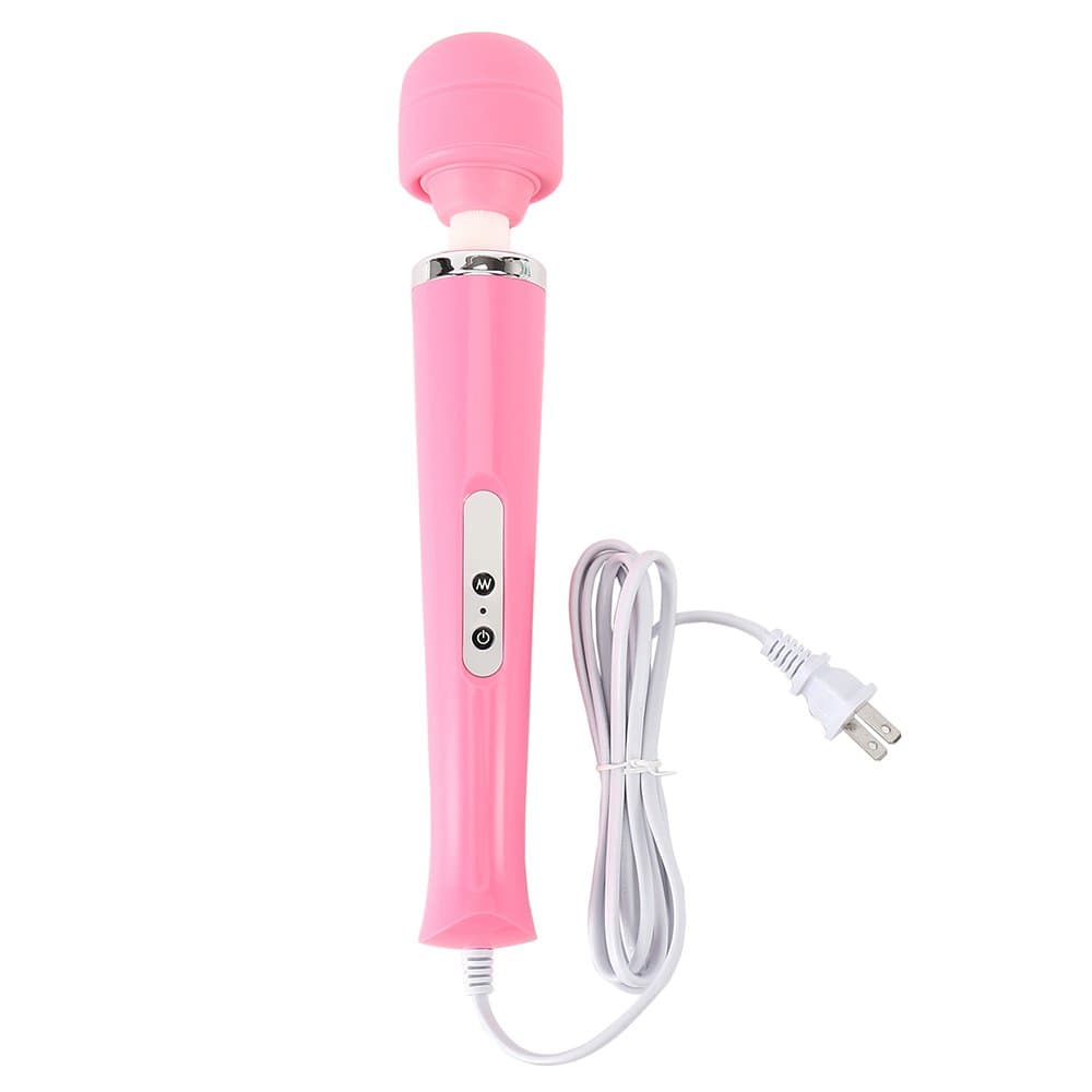 Wand Massager with 10 Powerful Speeds and Vibration Patterns Personal Body Massager for Back Neck Shoulder Legs Hand Pains 360° Bendable Silicone (Pink, A)