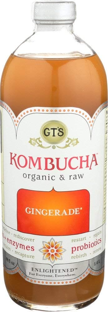 GT'S ENLIGHTENED KOMBUCHA Gingerade Raw, 48 fl oz | Pack of 6
