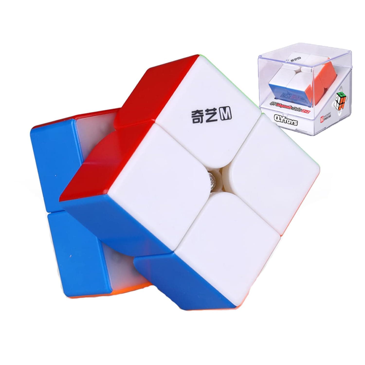 TaoLeLe QY MS 2X2 Magnetic Speed Cube Stickerless M 2X2X2 Magic Cube 3D Puzzle Toy