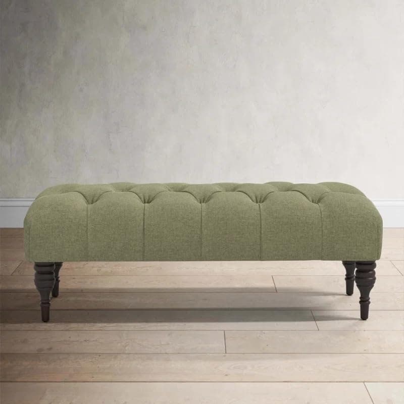 Homevibes Storage Zeno Ottoman with Hidden Compartment, Rectangular 2 Seater Ottoman, Living Room Furniture, Storage Ottomans for Office, Bedroom, Living Room (Ivory) (Green)