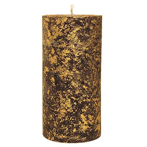 St Eval Scented GOLD MARBLED pillar candle - EMBERS - Deep & Musky. Perfect rustic Christmas gift or dining table feature.