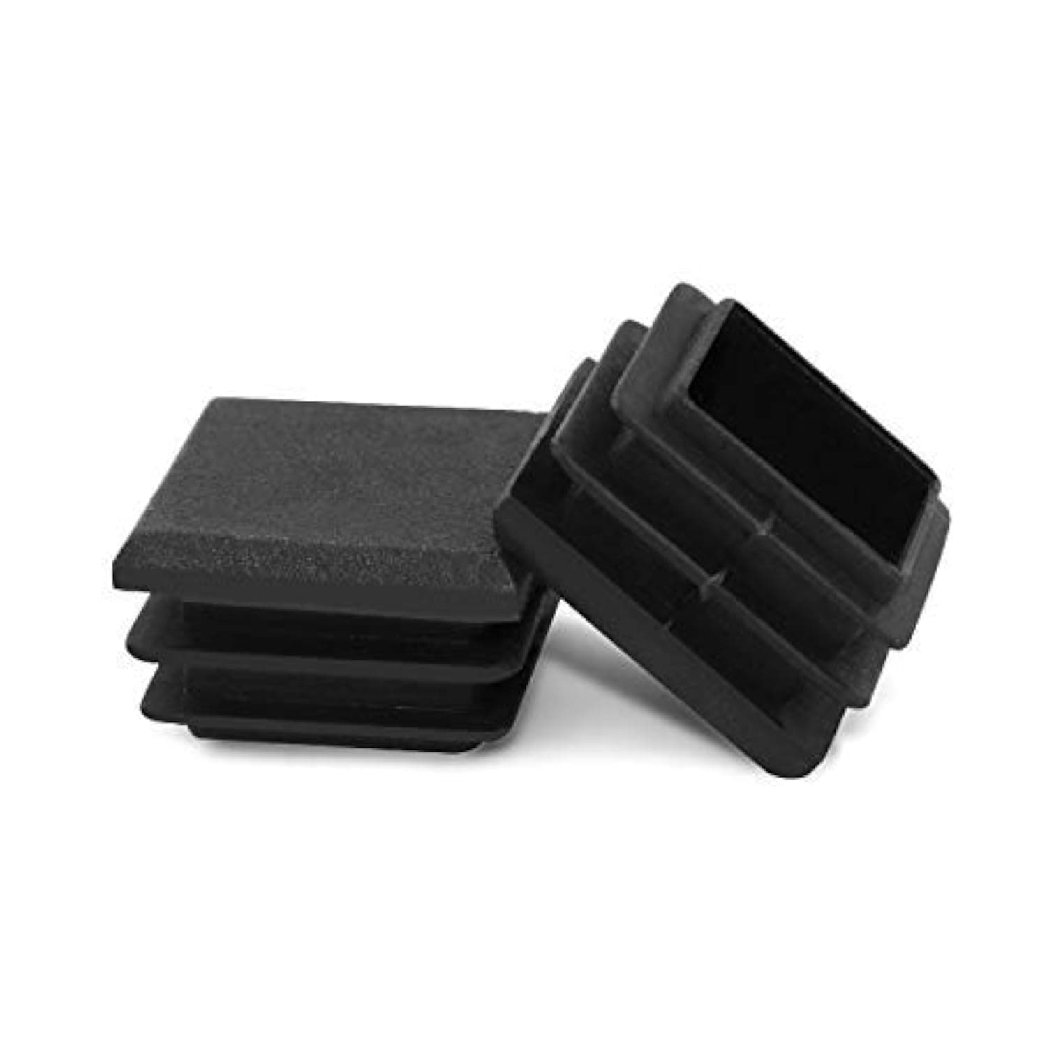 QWORK® 20 PCS 25 x 25 mm Flap Plugs for Square Tube, Black Plastic Square Plug End Cap for Pipe Tube, Polyethylene Plastic, End Caps